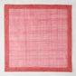 Newport Pink Square Abaca Placemat with dark pink border, 15" square.