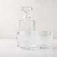 Regent Nightcap Gift Set: Clear eco-crystal decanter and two 11oz old-fashioned glasses with etched lines.