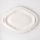 Nonna Ceramic Handled Serving Platter, oversized white Italian ceramic platter with decorative handles.