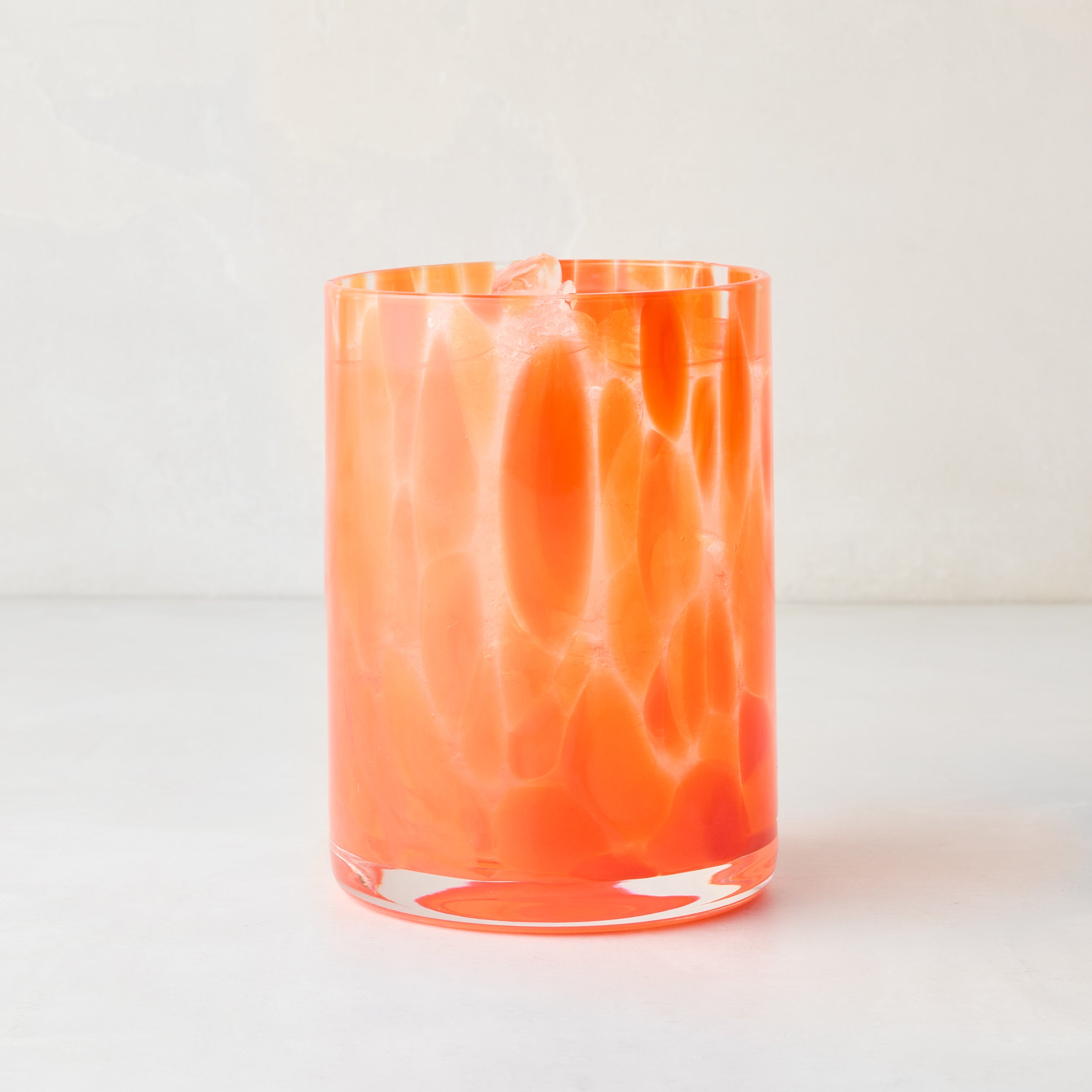 Orange Spotted Double Old Fashioned Glass - Hudson Grace