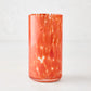 Orange Spotted Highball Glass, clear glass with bright orange spots, 15.22 oz, 3.3"Dia x 5.7"H.