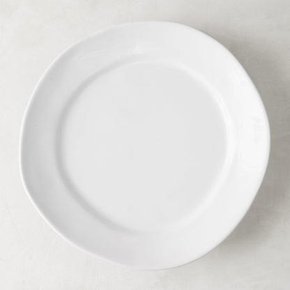 Organic Ceramic Dinner Plate, creamy white, 11.5" diameter, with subtle organic edges.