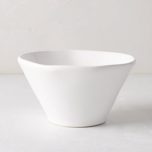 Organic Ceramic Individual Breakfast Bowl, creamy white, subtle organic edges, 6.5" diameter.