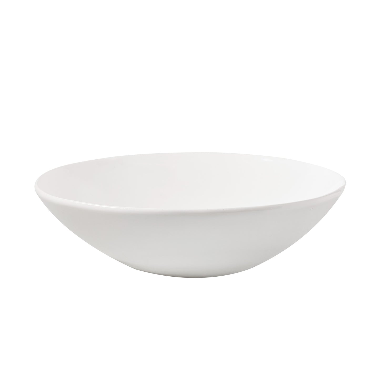 Organic Flared Ceramic Serve Bowl, creamy white, 12" diameter, subtle organic edges.