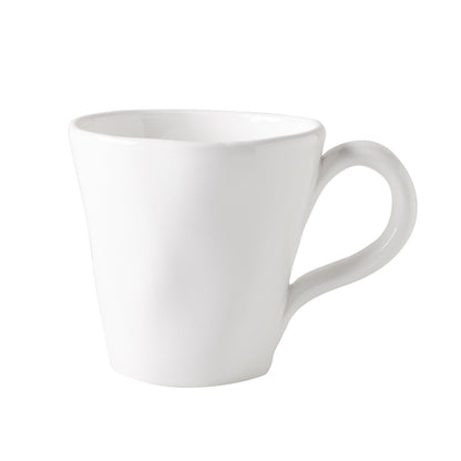 Organic White Ceramic Mug, 10 oz, with subtle organic edges and creamy glaze.