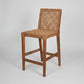 Organics Woven Counter Stool, natural cord handwoven seat and back on a sturdy teak frame.