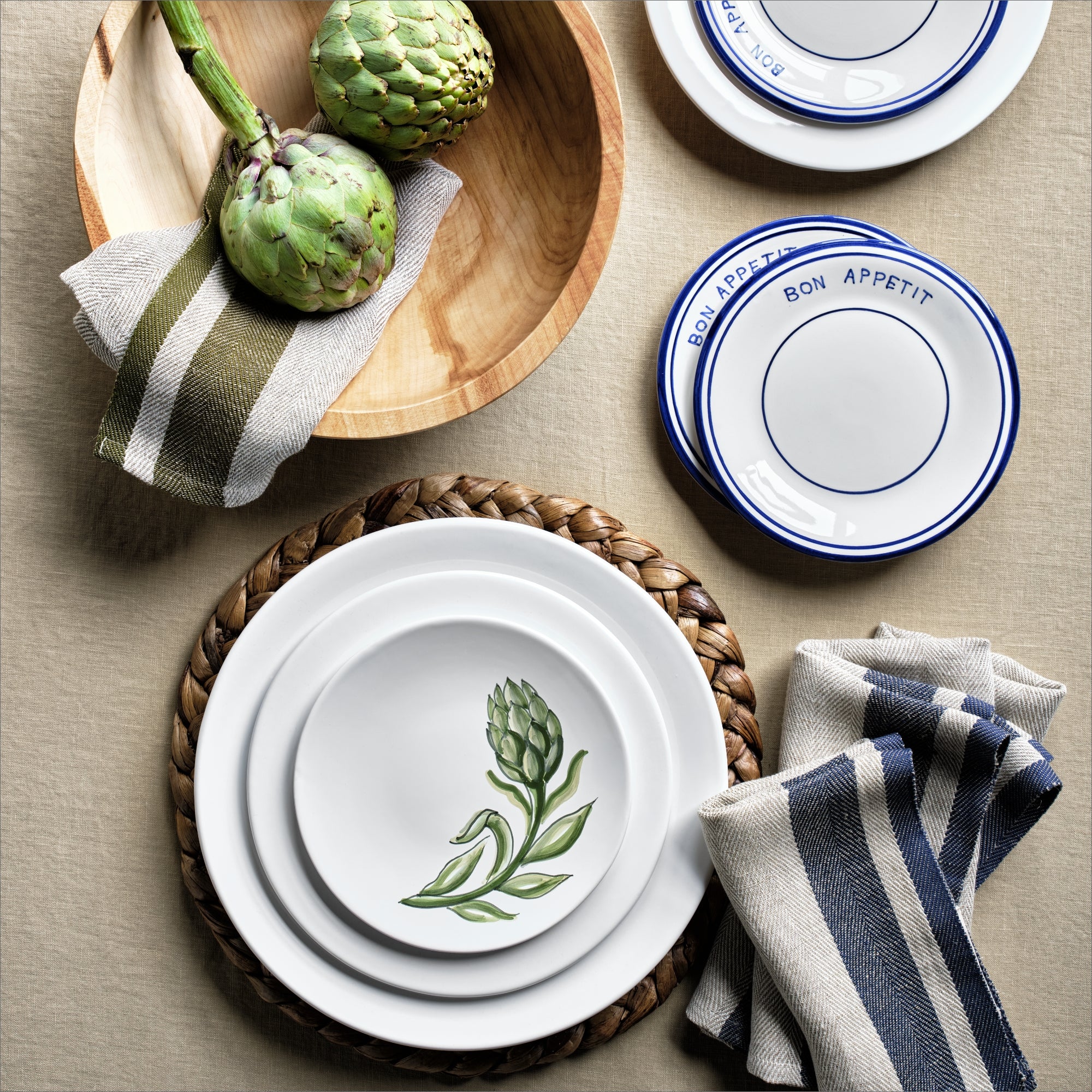 Hand-Painted Artichoke Salad Plate - Hudson Grace