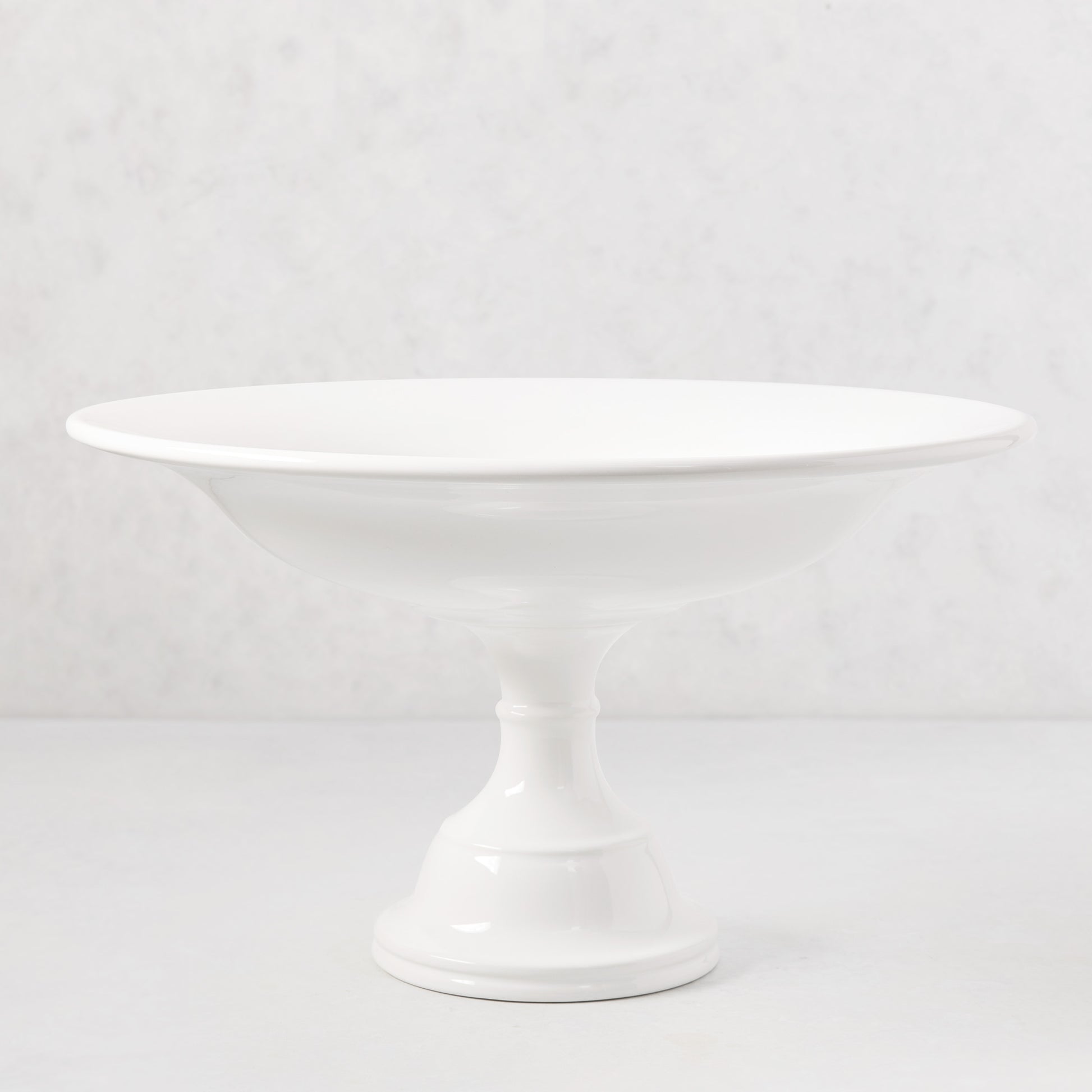 HG Original Pedestal Serve Bowl, creamy white ceramic, 15" Dia x 9" H, classic European design.