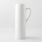 HG Original Tall Ceramic Pitcher, creamy white, 15"H, straight edges, classic design.