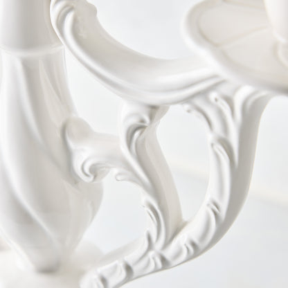Orvieto White Ceramic Candelabra
