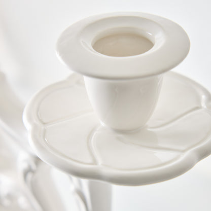 Orvieto White Ceramic Candelabra
