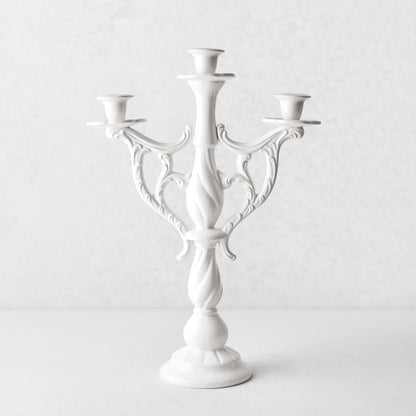 Orvieto White Ceramic Candelabra
