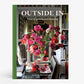 Hardcover book "Outside In" by Sean Pritchard with a green spine and a cover image of a vibrant floral arrangement.