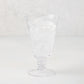 Palermo Stemmed Water Glass, clear hand-blown glass with curved lip and artistic stem, 6.7"H.