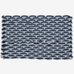 Pearl, Glacier Bay, and Navy braided rope doormat, handwoven, rectangular.