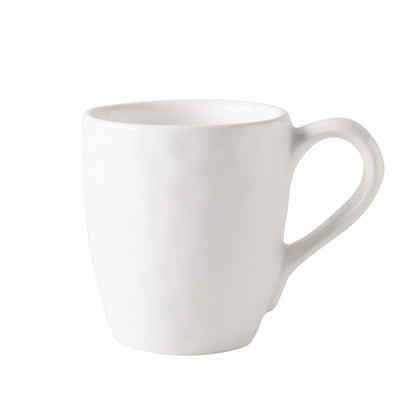 Pebble White Ceramic Mug, 10.14oz, with subtle textures and creamy white glaze.