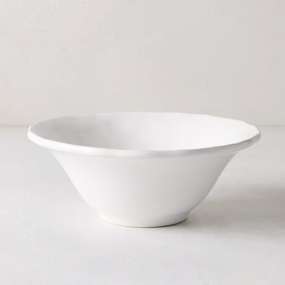 Pebble White ceramic soup bowl, 7" diameter, with a conic shape and subtle textured rim.