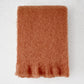 Persimmon Orange Solid Mohair Throw