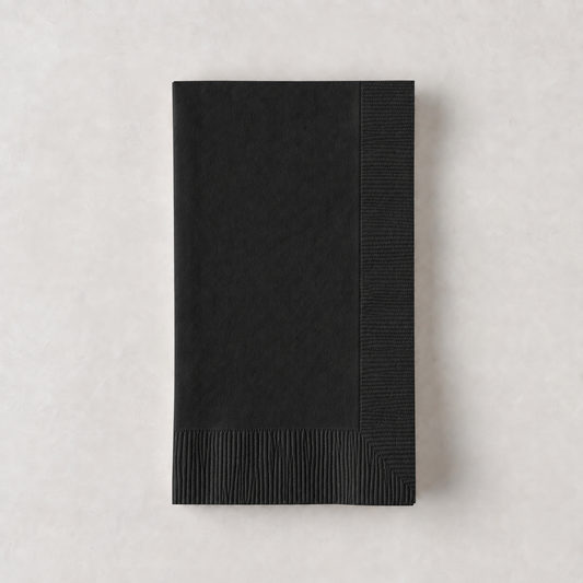 Personalized Black Paper Hand Towels, Set of 100