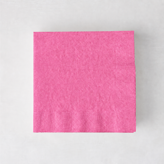 Personalized Bright Pink Paper Cocktail Napkins, Set of 100