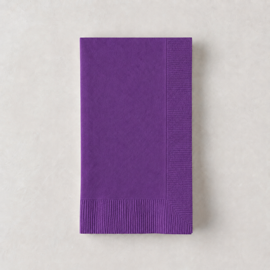 Personalized Dark Purple Paper Hand Towels, Set of 100