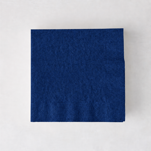 Personalized Navy Blue Paper Cocktail Napkins, Set of 100