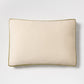 Pesto Green Velvet Gusset and Linen Lumbar Pillow