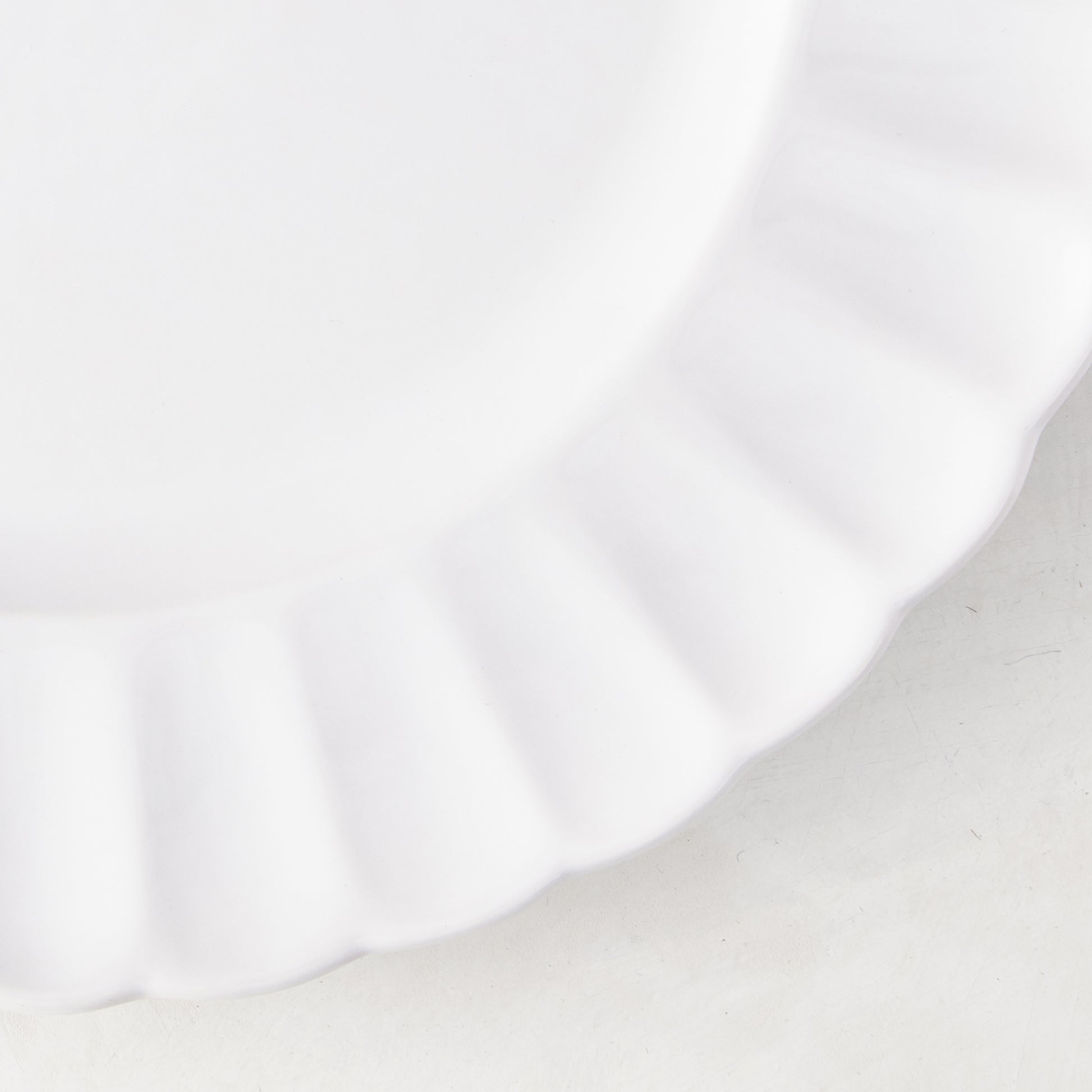 White Petal Stoneware Dinner Plate, 11.25" diameter, with vintage-inspired ruffled edges.