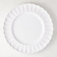 White Petal Stoneware Dinner Plate, 11.25" diameter, with scalloped edges and glazed ceramic finish.