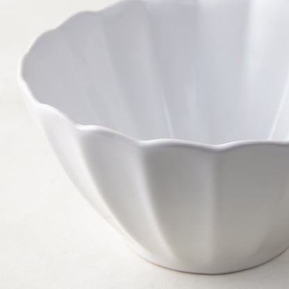 White Petal Stoneware Mug, 11.83oz, with rounded edges and vintage-inspired glazed ceramic design.