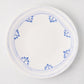 Peter Dunham + Hudson Grace Blue Fez dinner plate, white with hand-painted blue border pattern.