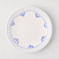 Peter Dunham + Hudson Grace Blue Fez hand-painted border salad plate, white with blue pattern.
