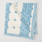 Peter Dunham + Hudson Grace Blue Fez Stripe Printed Napkin, 100% cotton slub, folded.
