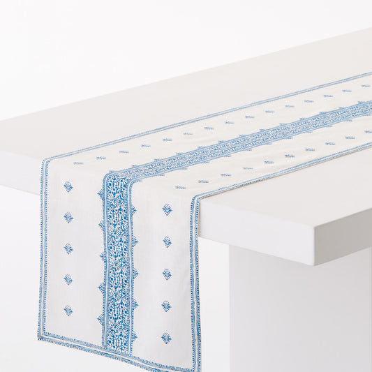 Peter Dunham + Hudson Grace Blue Fez Stripe Printed Runner
