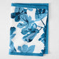 Peter Dunham + Hudson Grace Blue Fig Leaf Printed White Runner, 100% cotton slub, folded.