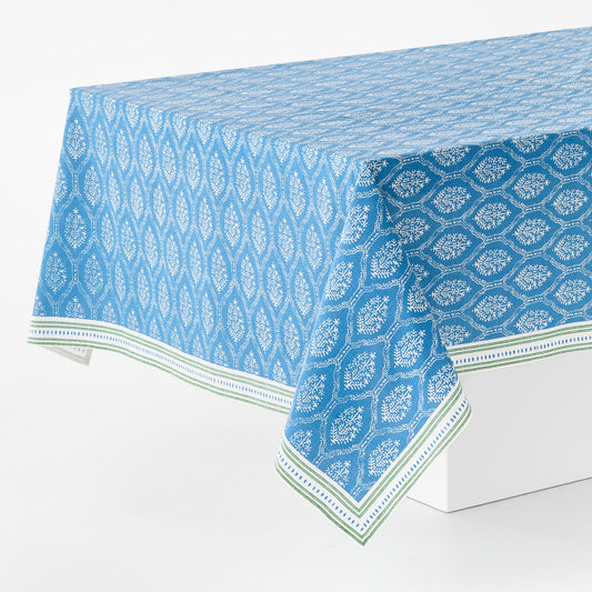 Peter Dunham + Hudson Grace Blue Jaali Printed Tablecloth