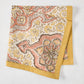 Gold and Spice Orange Deeg Printed Napkin, 100% cotton slub, with yellow border.