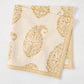 Peter Dunham + Hudson Grace Golden Yellow Kashmir Paisley Printed Napkin, ivory with gold motif.