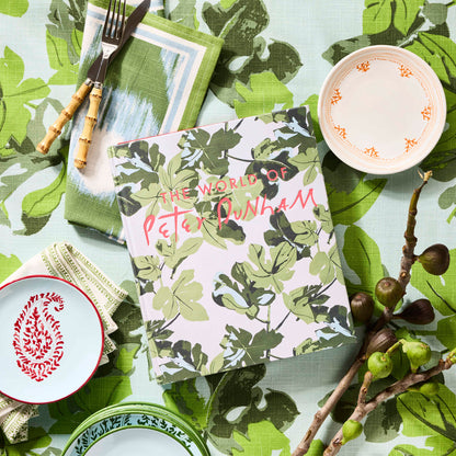Green Bukhara Ikat Printed Napkin by Peter Dunham + Hudson Grace, 100% cotton slub.
