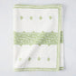 Peter Dunham + Hudson Grace Green Fez Stripe Printed Runner, 100% cotton slub, folded.