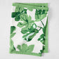 Peter Dunham + Hudson Grace Green Fig Leaf Printed White Runner, 100% cotton slub, folded.