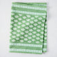 Peter Dunham + Hudson Grace Green Janpath Printed Table Runner, 100% cotton slub, paisley and floral border.