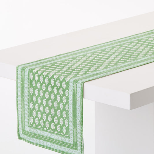Peter Dunham + Hudson Grace Green Janpath Printed Table Runner