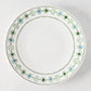 Peter Dunham + Hudson Grace Hand-Painted Green Oona Border Dinner Plate, white ceramic with tribal motif.