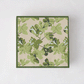 Peter Dunham + Hudson Grace Fig Leaf cocktail napkins, green and beige, set of 50.