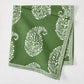 Peter Dunham + Hudson Grace Kashmir Paisley Olive Green Printed Napkin, folded.