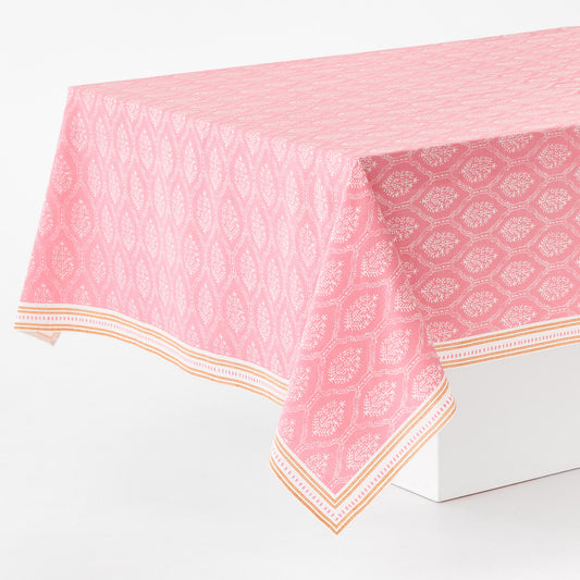 Peter Dunham + Hudson Grace Pink Jaali Printed Tablecloth