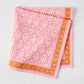 Pink Janpath Printed Napkin by Peter Dunham + Hudson Grace, 100% cotton slub with orange paisley and border.