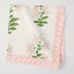 Peter Dunham + Hudson Grace Pink Shani Floral Printed Napkin, 100% cotton slub, folded.