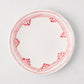 Peter Dunham + Hudson Grace Red Fez salad plate, white ceramic with hand-painted red border pattern.